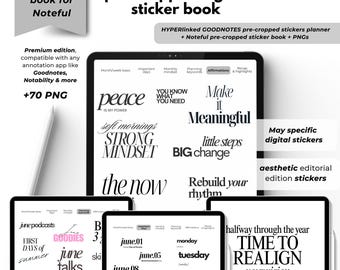 June 2025 Digital Planner Stickers for Goodnotes & Noteful Pre-Cropped Sticker Book Functional PNG Sticker Editorial Planner PlannersGoodies