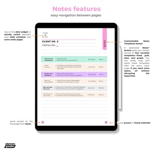 Pink Agenda Digital 2026 for iPad Business Planner for Goodnotes Daily Dated Agenda with Meeting Notes by Planners Goodies with Reminders image 6