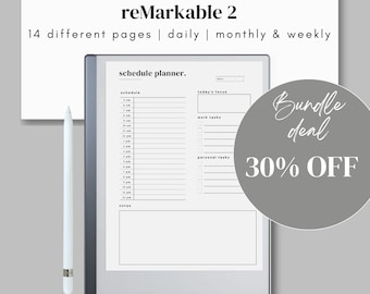 reMarkable 2 Templates | Monthly Planner | Digital Planner | To Do List | Digital Template | Remarkable 2 Planner