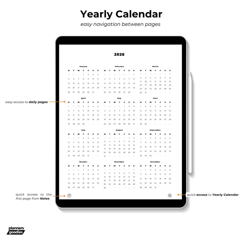 2026 Digital Planner for Samsung Notes Digital Planner 2026 for Android Tablet Planner with Google Calendar Digital Agenda Dated image 6