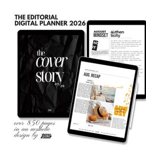 Digital Planner 2026 ADHD Friendly Premium Editorial Daily Digital Planner Dated for GoodNotes, Notability, Monday Sunday Start for iPad