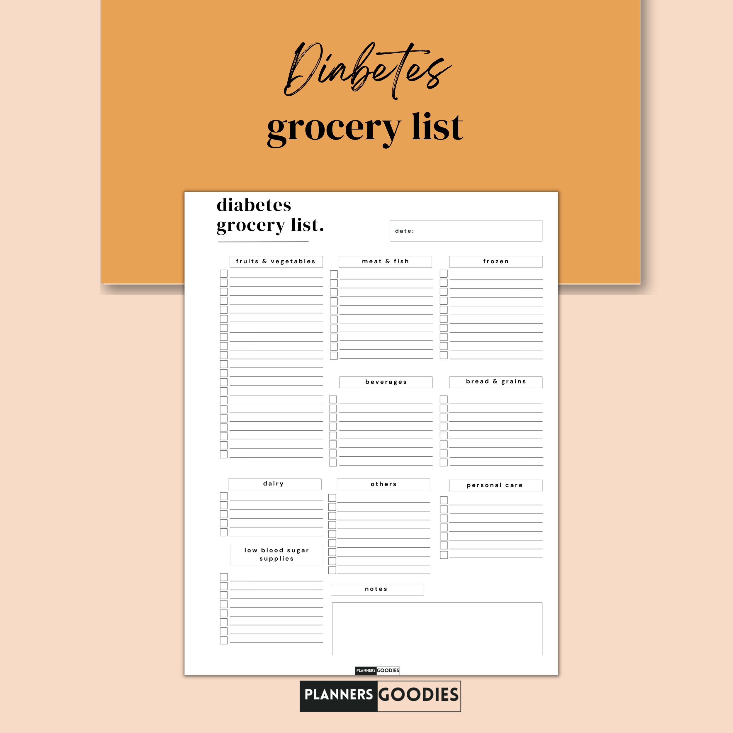 Printable Food List for Diabetics Diabetes Grocery List, Food Shopping ...