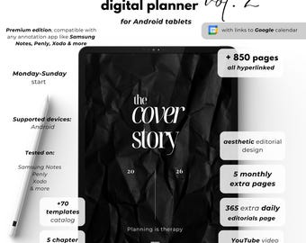2026 Android Digital Planner for Samsung Notes or Xodo Daily Weekly Calendar with Google Sync Productivity Digital Agenda for Busy People