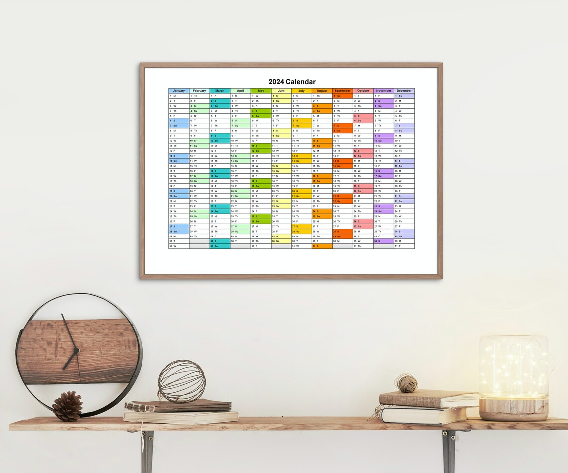 2024 Yearly Calendar Printable Teacher Calendar Monthly Planner 2024 ...