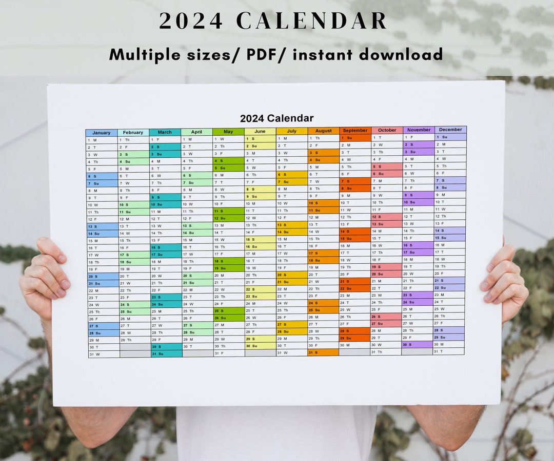 2024 Yearly Calendar Printable Teacher Calendar Monthly Planner 2024