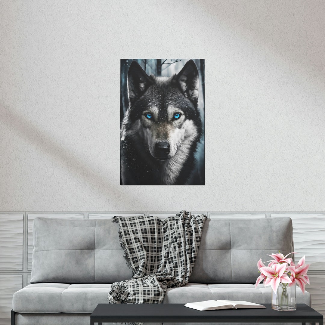 Wolf Art, Black and White Wolf Art, Wolf Wall Art, Black and White Wolf