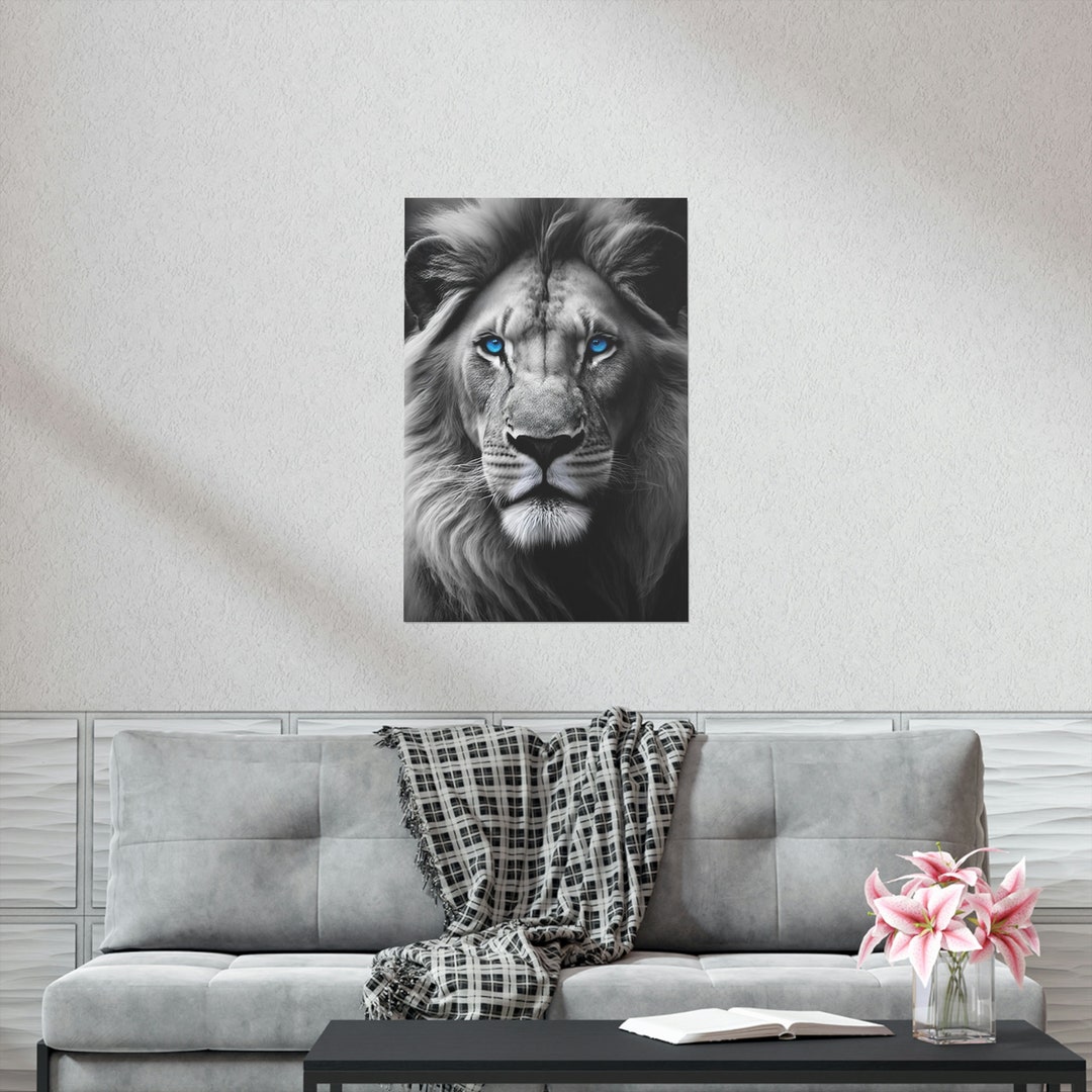 Lion Art Black and White Lion Art Lion Wall Art Black and Etsy