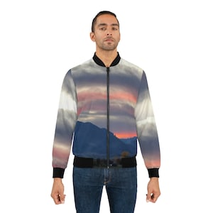Sunset In Bitterroot Valley Montana Men&#39;s Bomber Jacket