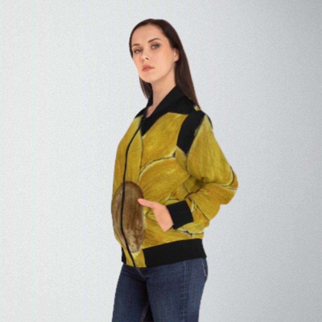 Watercolor Sunflower Women's Bomber Jacket