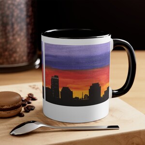 Tasse à café Houston, tasse à café, cadeau pour lui, cadeau pour elle, tasse Houston Skyline (double face)