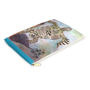 Zentangle Turtle Travel Pouch  - Durable and Versatile Cosmetic Bag or Pencil Case