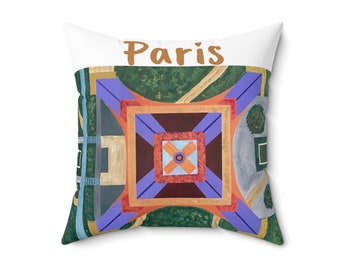 Paris Abstrakt Eiffelturm Dekokissen (Weiß)