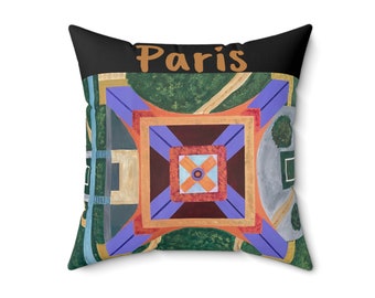 Paris Abstraktes Eiffelturm Dekokissen (Schwarz)