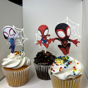 3D Spidey and his Amazing Friends Cupcake Toppers