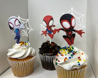 3D Spidey and his Amazing Friends Cupcake Toppers