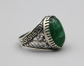 Handcrafted Sterling Silver Quartz Ring: Turkish Tribal Jewelry