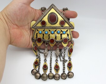 Vintage Turkmen Silver Necklace: Red Agate, Tekke Tribe Jewelry - Etsy
