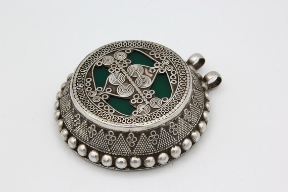 Vintage 925 Sterling Silver Pendant Afghan Kazakh… - image 7