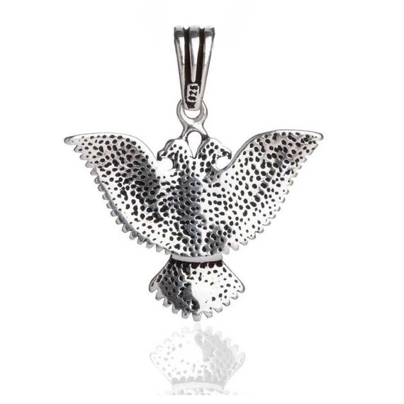 Sterling Silver Double Headed Eagle Pendant Neckl… - image 3