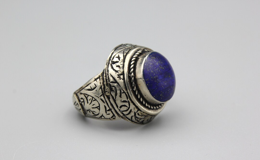 Vintage Afghan Kuchi Ring - Ethnic Tribal Hand Crafted Ring - Lapis ...