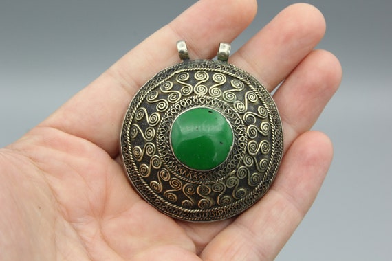 Vintage Afghan Kuchi Pendant Ethnic Tribal Handma… - image 2