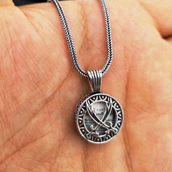 925 Sterling Silver Pendant Necklace Hz. Ali Cros… - image 3