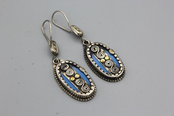 Uzbek Style Oval Earrings, Afghan Earrings, drop … - image 3