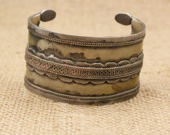 Vintage Afghaanse Turkmeense manchetarmband: handgemaakte etnische tribale sieraden