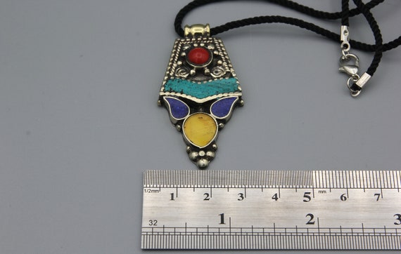 Vintage Pendant Necklace Tibetan Ethnic Tribal Ha… - image 7