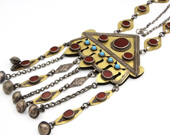 Vintage Turkmen Silver Necklace: Red Agate, Tekke Tribe Jewelry - Etsy