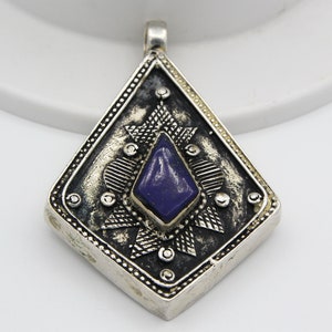 vintage lapis Pendant Afghan Pendant Ethnic Tribal Handmade Unique Lapis lazuli Stone Pendant P57809