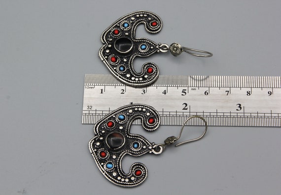 Onyx Stone Earrings, Afghan Earrings, drop Earrin… - image 6