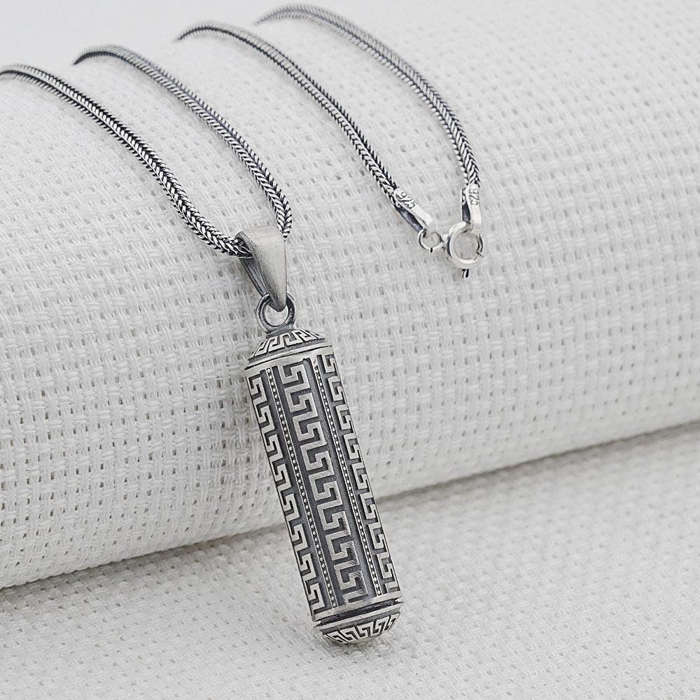 Small - Sterling Silver Taweez Holder Amulet Pendant Necklace