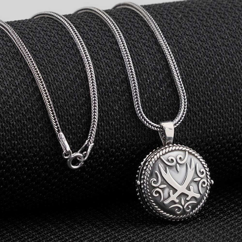 925 Sterling Silver Zulfiqar Sword Ornament Taweez Amulet Locket
