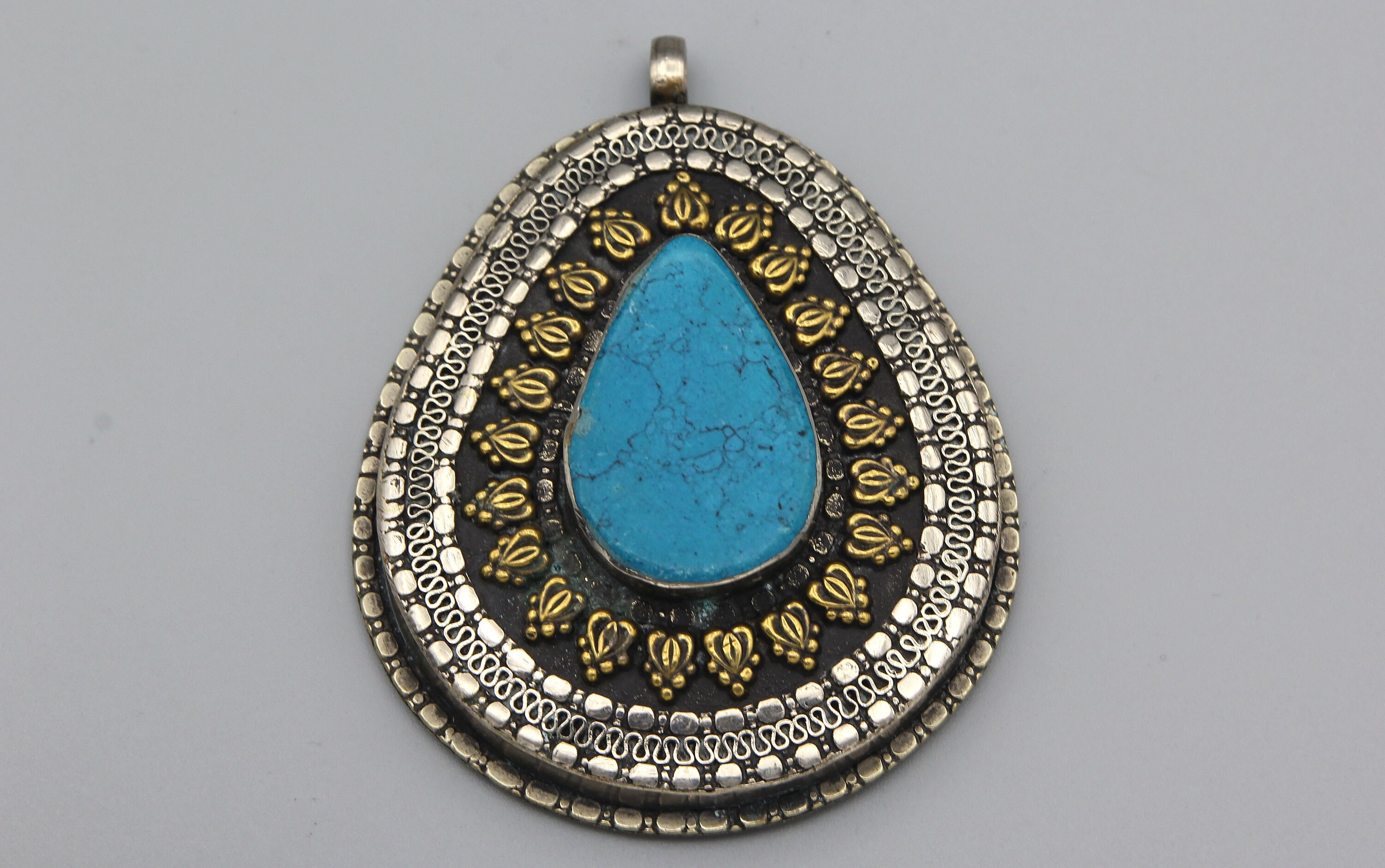 ヴィンテージアフガンティアドロップペンダント：民族部族の