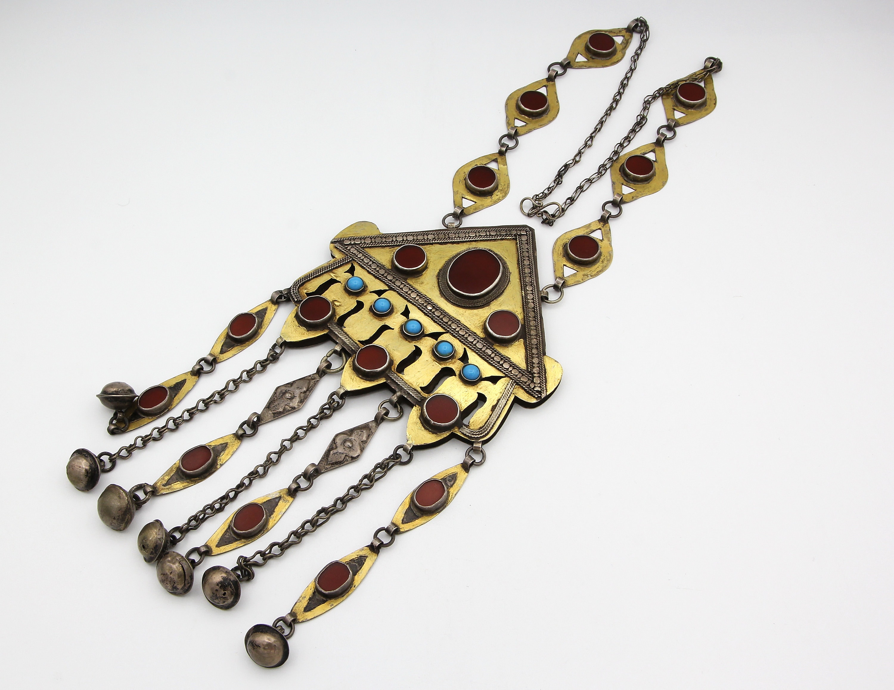 Vintage Turkmen Silver Necklace: Red Agate, Tekke Tribe Jewelry - Etsy