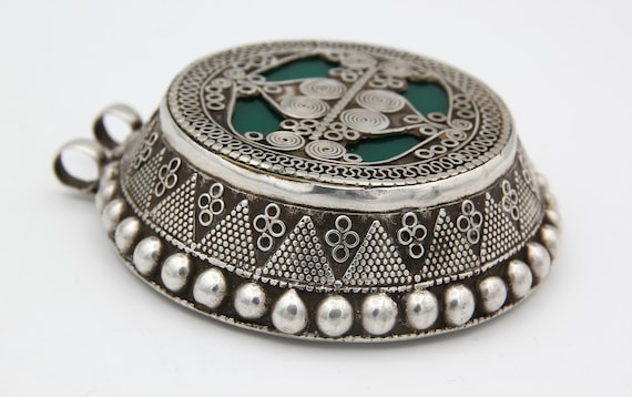 Vintage 925 Sterling Silver Pendant Afghan Kazakh… - image 8
