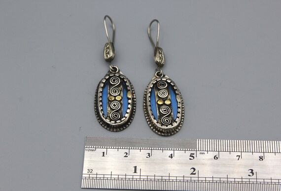 Uzbek Style Oval Earrings, Afghan Earrings, drop … - image 5
