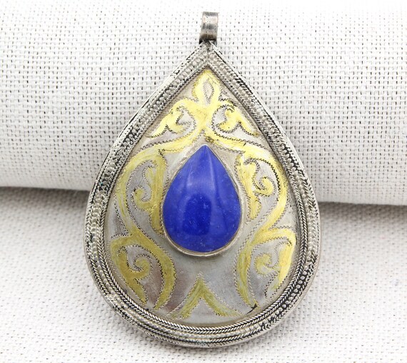 Pendentif En Argent Ethnique En Forme De Larme - Occasion, Argent Sterling, Style Bohème