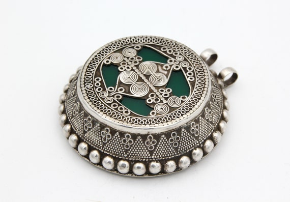Vintage 925 Sterling Silver Pendant Afghan Kazakh… - image 3