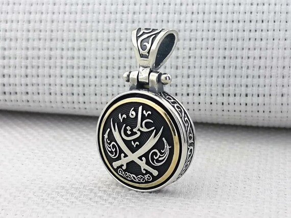 Zulfiqar Sword Pendant Necklace 925 Sterling Silver Mens Necklace