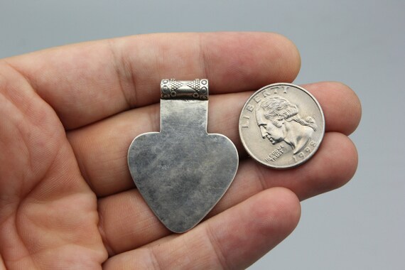 Kazakh Style Silver Pendant Kazakh Jewelry Heart … - image 4