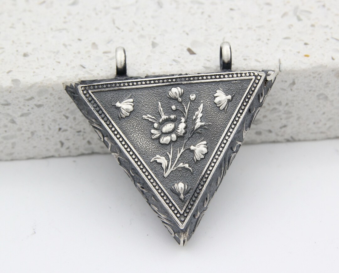 Triangle Taweez Locket 925 Sterling Silver Pendant Prayer Box Pendant