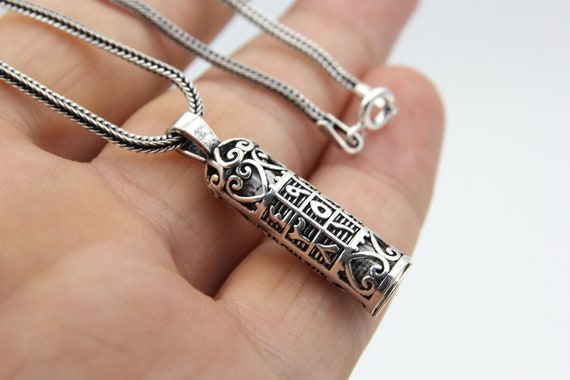 Sterling Silver Arabic Abjad Pendant Necklace: Islamic Quran Dua View 4