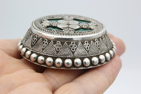 Vintage 925 Sterling Silver Pendant Afghan Kazakh… - image 5