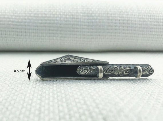 Rose Pattern 925 Sterling Silver Triangle Taweez … - image 4