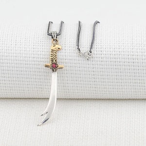 Zulfikar Sword 925 Sterling Silver Pendant Necklace,Men Necklace, Hazrat Ali Sword Necklace, Gifts for him, Fathers Day Gift N938