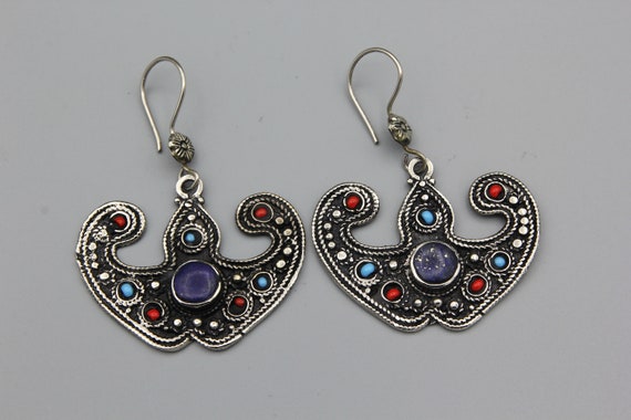 Lapis lazuli Stone Earrings, Afghan Earrings, dro… - image 1
