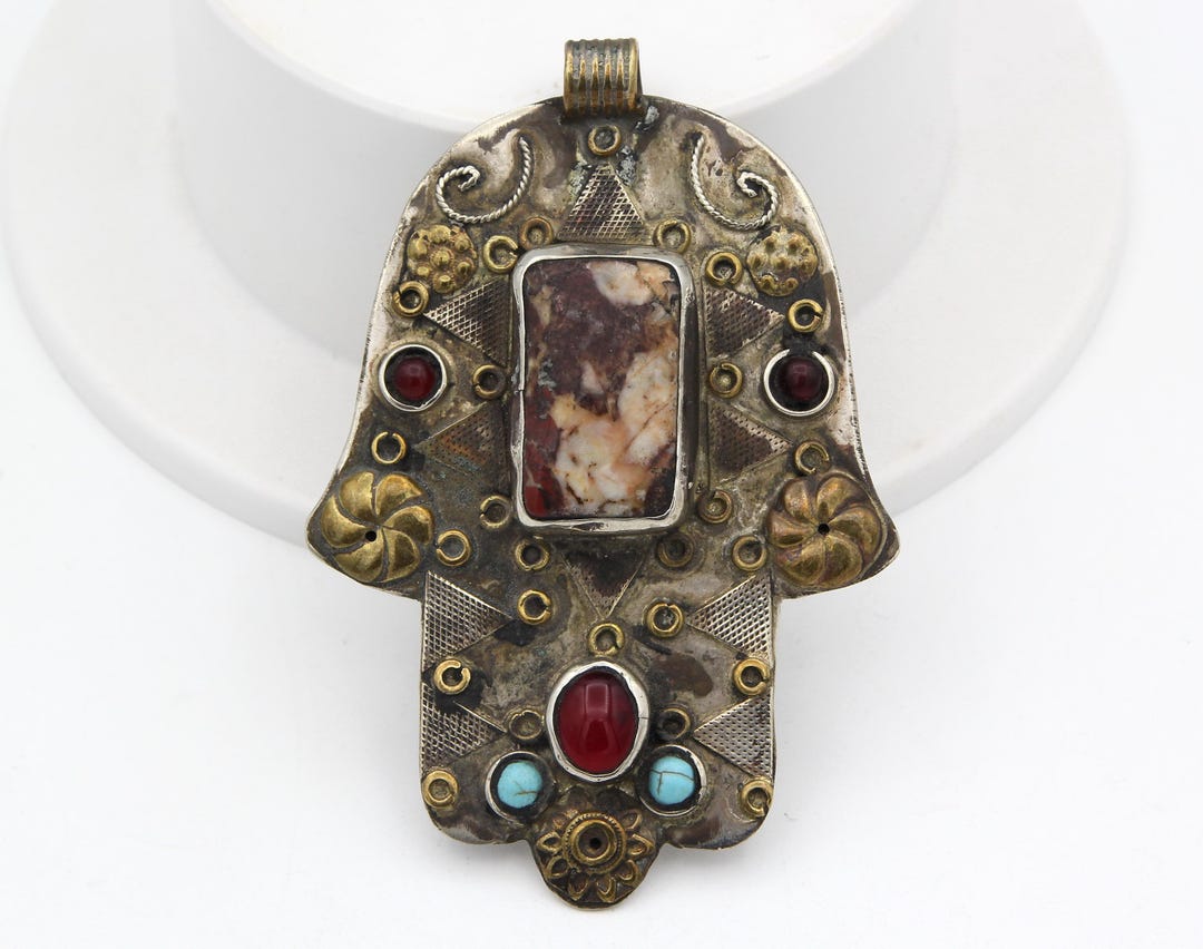 Elli Dames Oorbellen Dames Hanger Hamsa Hand met Zirkonia steentjes in 925 Sterling Zilver