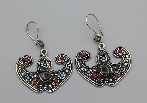 Onyx Stone Earrings, Afghan Earrings, drop Earrin… - image 1